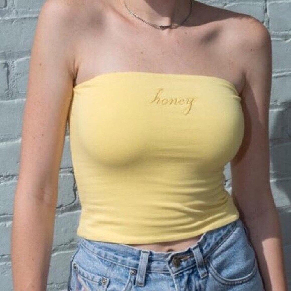 Brandy Melville Yellow “honey” tube top
